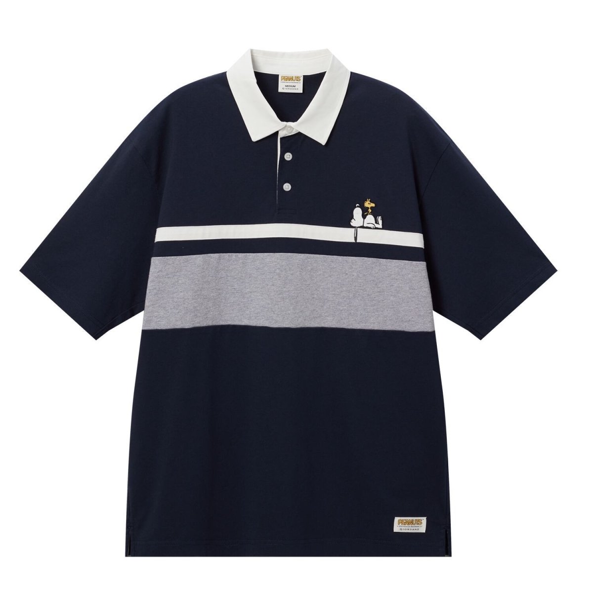Men's Snoopy Bold Polo: Relaxed Fit, 100% Cotton Comfort - Giordano