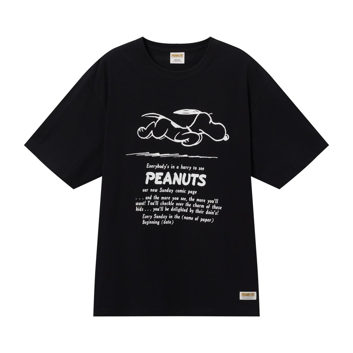 Men's Snoopy Print Tee: Relaxed Fit, Sorona Blend Comfort - Giordano