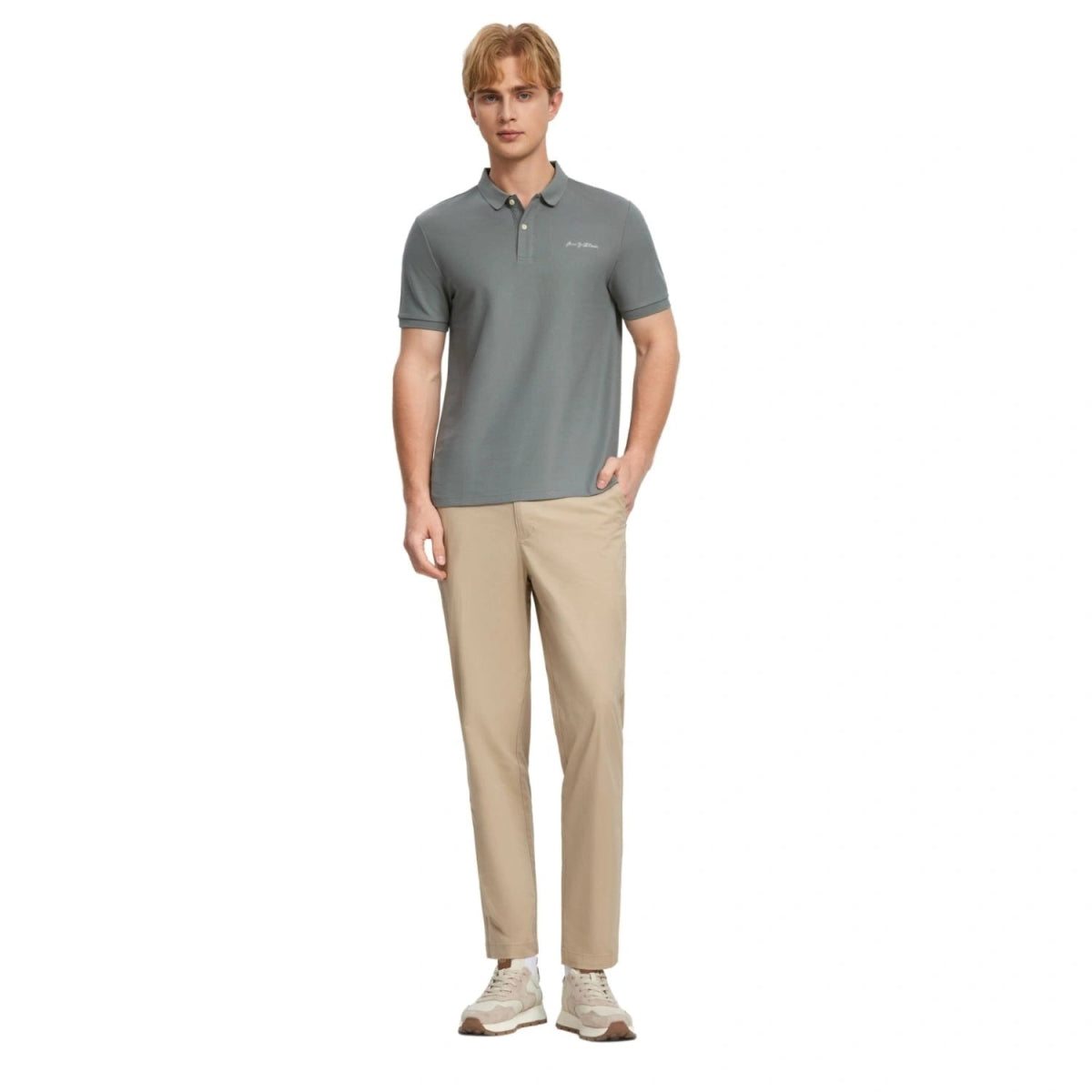 Men's Solid Cool Jade Polo - Giordano