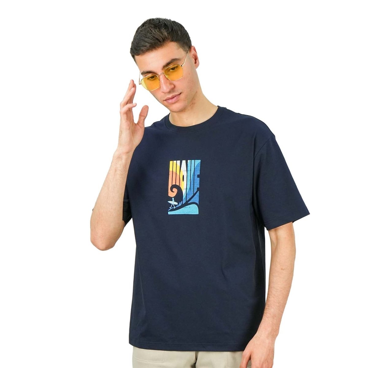 Men's Wave Print Jersey Print Tee - Giordano