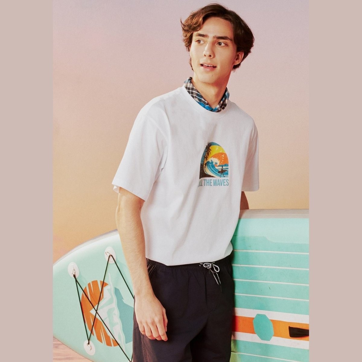 Men's Wave Print Jersey Print Tee - Giordano
