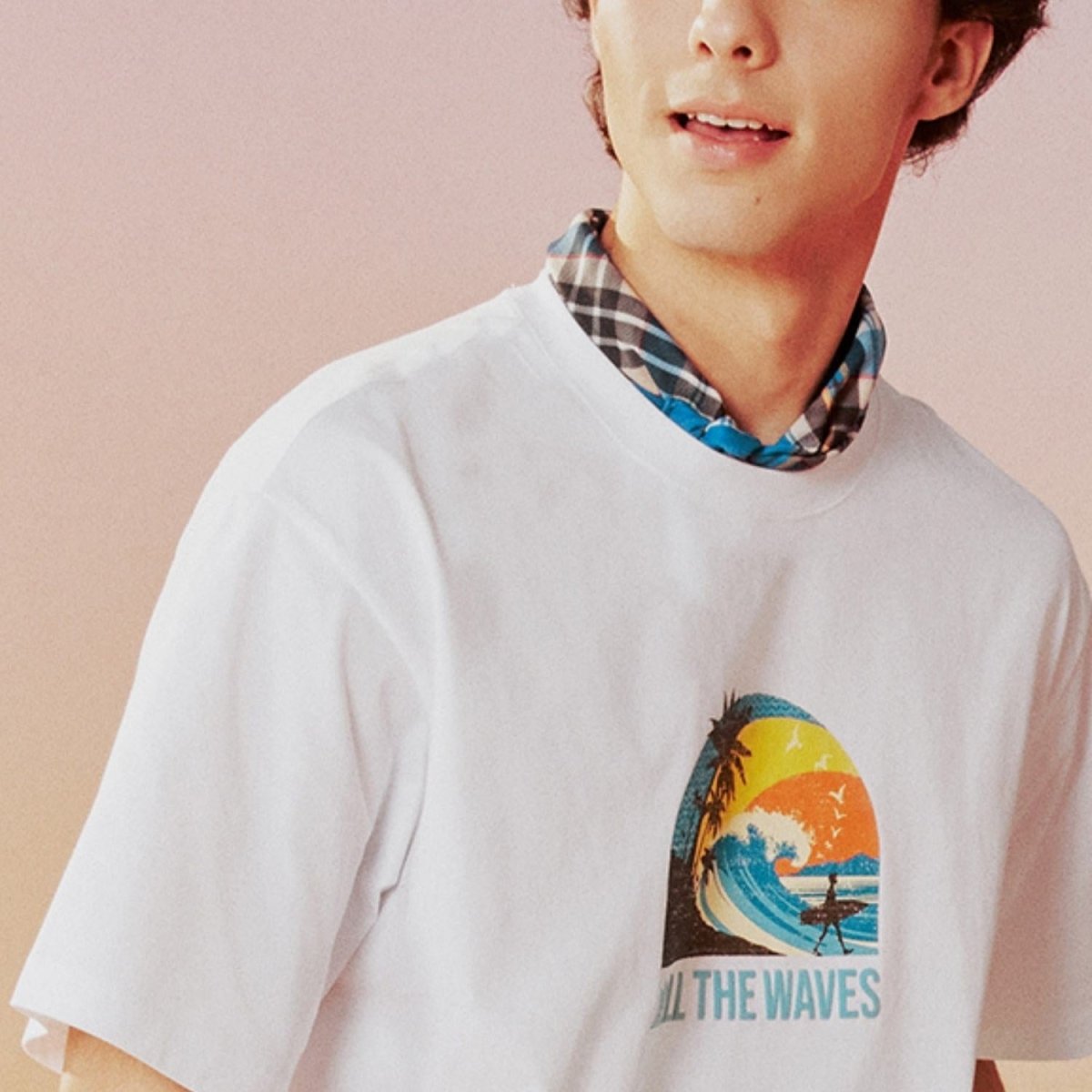 Men's Wave Print Jersey Print Tee - Giordano