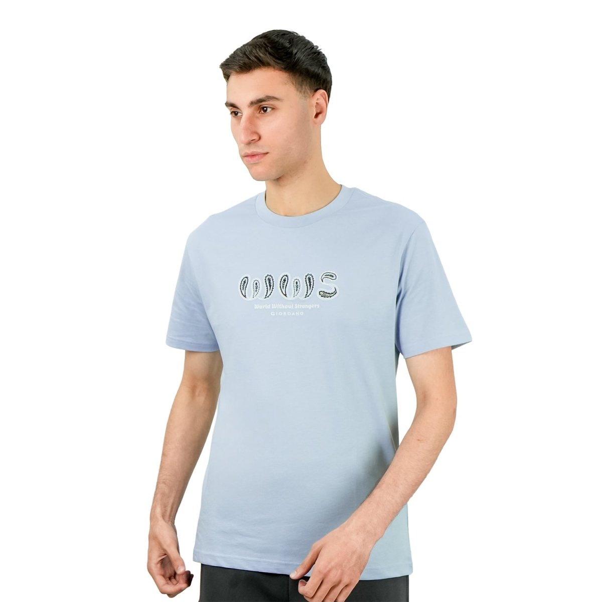 Men's World Without Strangers Print Tee - Slim Fit, Crew Neck, Cotton - Giordano