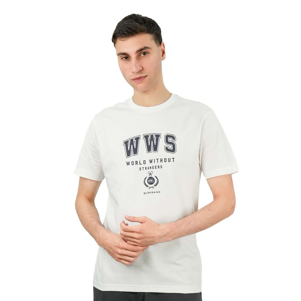 Men's World Without Strangers Print Tee - Slim Fit, Crew Neck, Cotton - Giordano