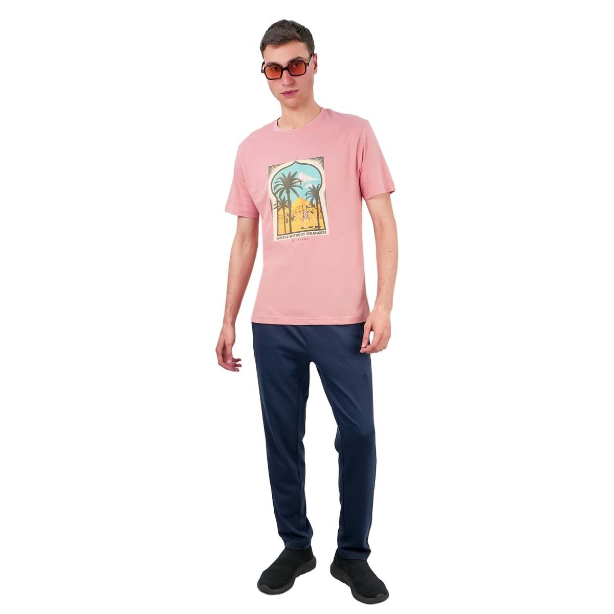 Men's World Without Strangers Print Tee - Slim Fit, Crew Neck, Cotton - Giordano
