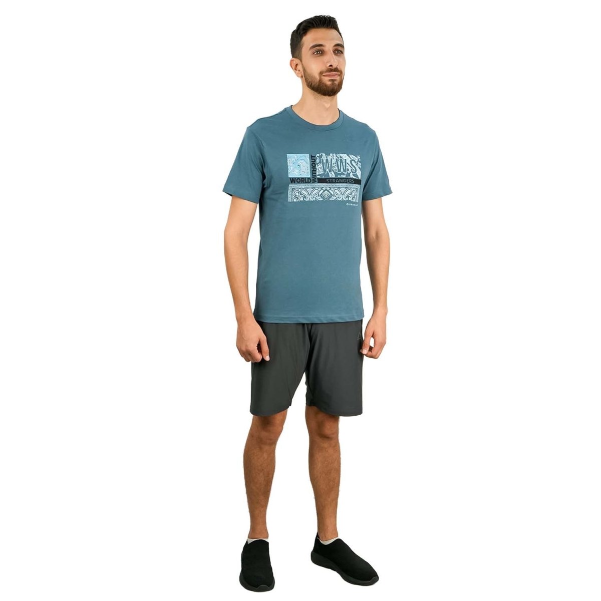Men's World Without Strangers Print Tee - Slim Fit, Crew Neck, Cotton - Giordano