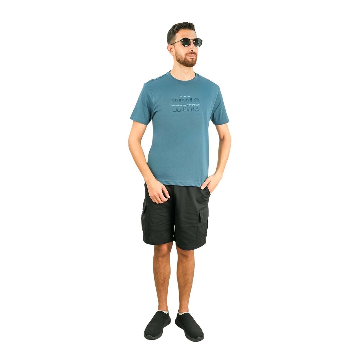 Men's World Without Strangers Print Tee - Slim Fit, Crew Neck, Cotton - Giordano