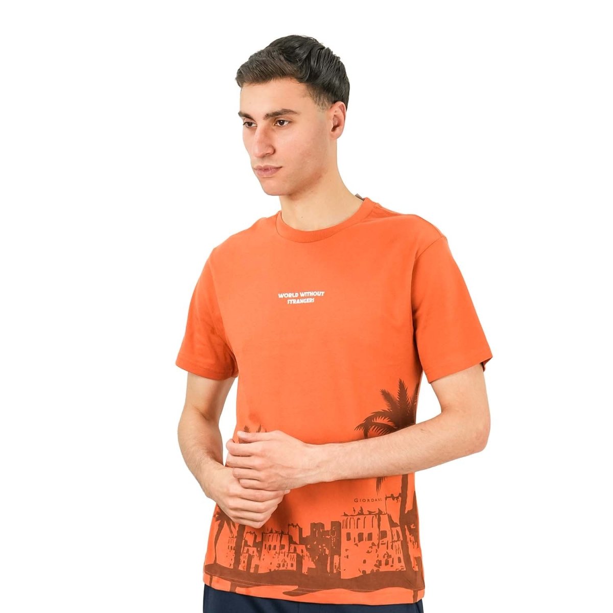 Men's World Without Strangers Print Tee - Slim Fit, Crew Neck, Cotton - Giordano