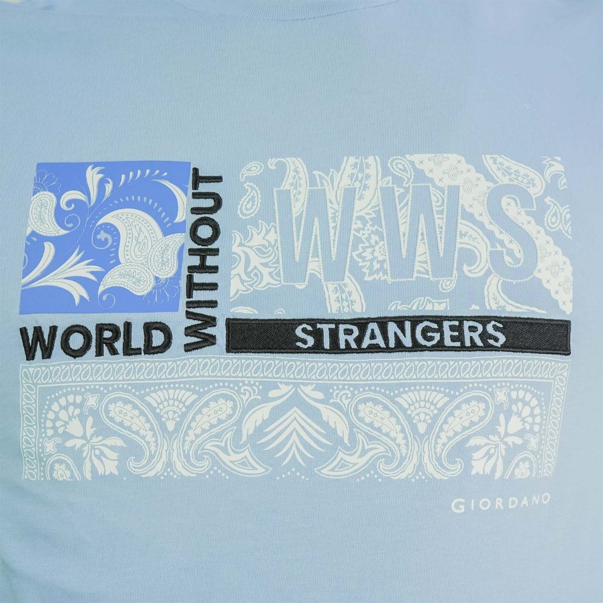Men's World Without Strangers Print Tee - Slim Fit, Crew Neck, Cotton - Giordano
