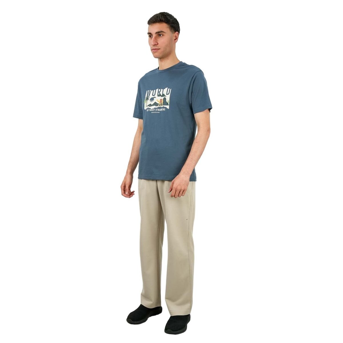 Men's World Without Strangers Print Tee - Slim Fit, Crew Neck, Cotton - Giordano