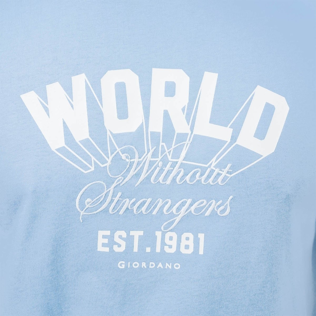 Men's World Without Strangers Print Tee - Slim Fit, Crew Neck, Cotton - Giordano