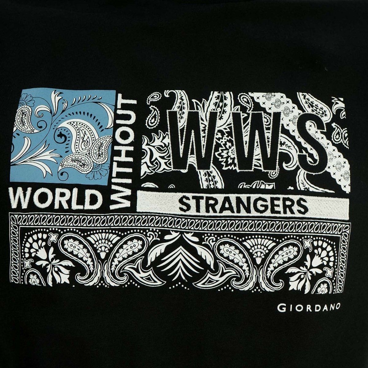 Men's World Without Strangers Print Tee - Slim Fit, Crew Neck, Cotton - Giordano