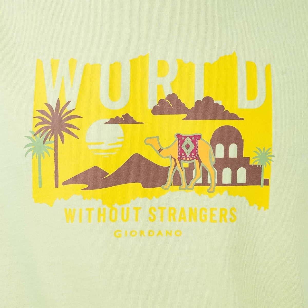 Men's World Without Strangers Print Tee - Slim Fit, Crew Neck, Cotton - Giordano