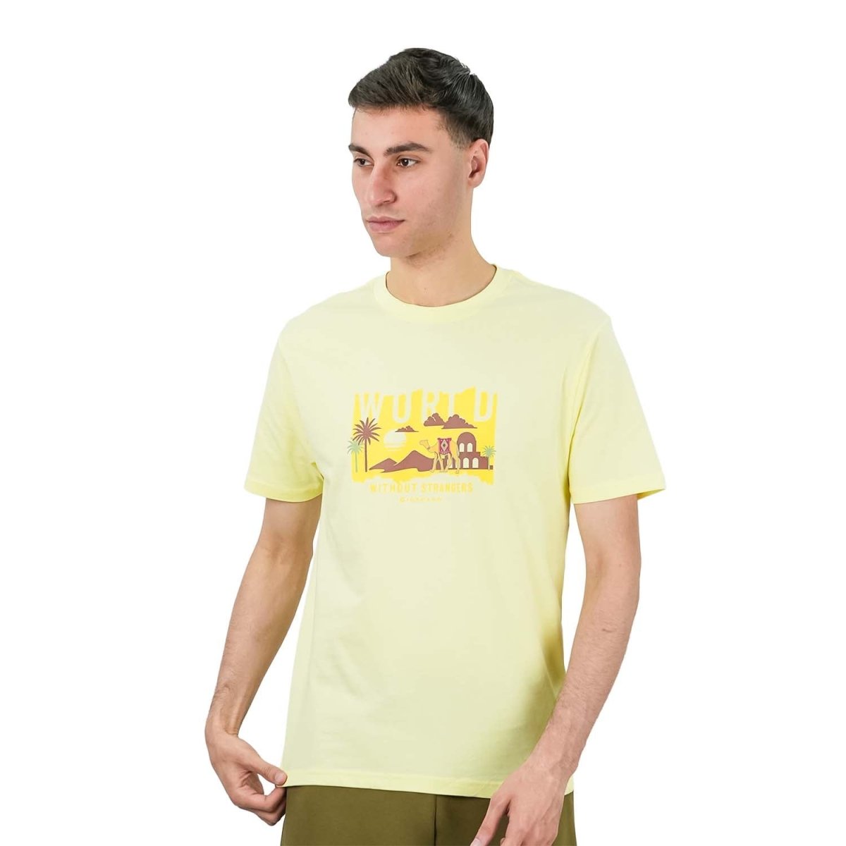 Men's World Without Strangers Print Tee - Slim Fit, Crew Neck, Cotton - Giordano