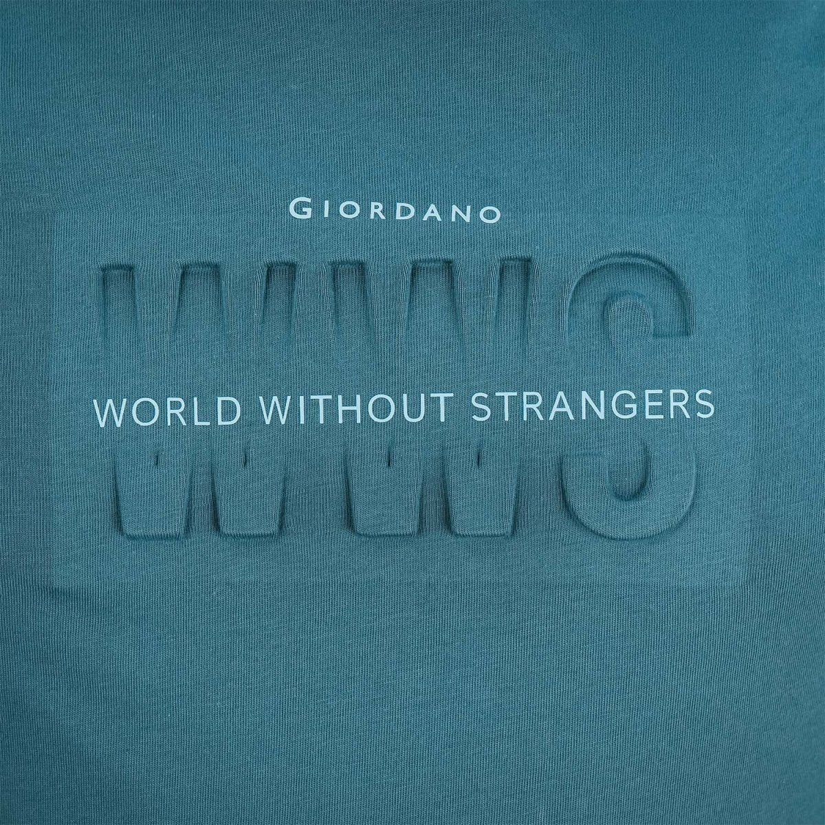Men's World Without Strangers Print Tee - Slim Fit, Crew Neck, Cotton - Giordano