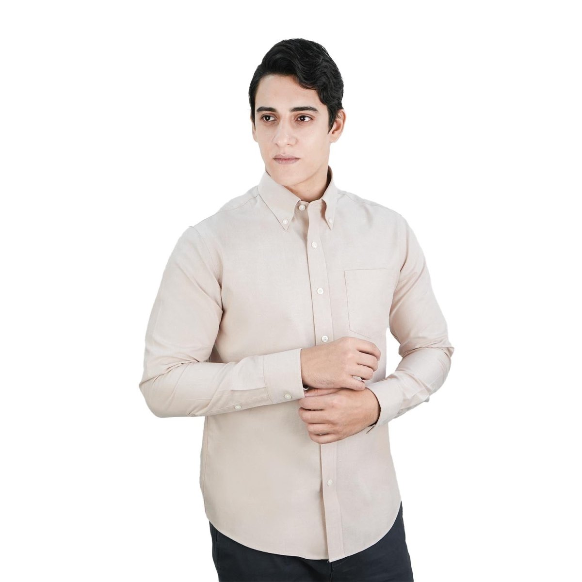 Men's Wrinkle - Free Cotton Oxford Long Sleeve Shirt - Giordano
