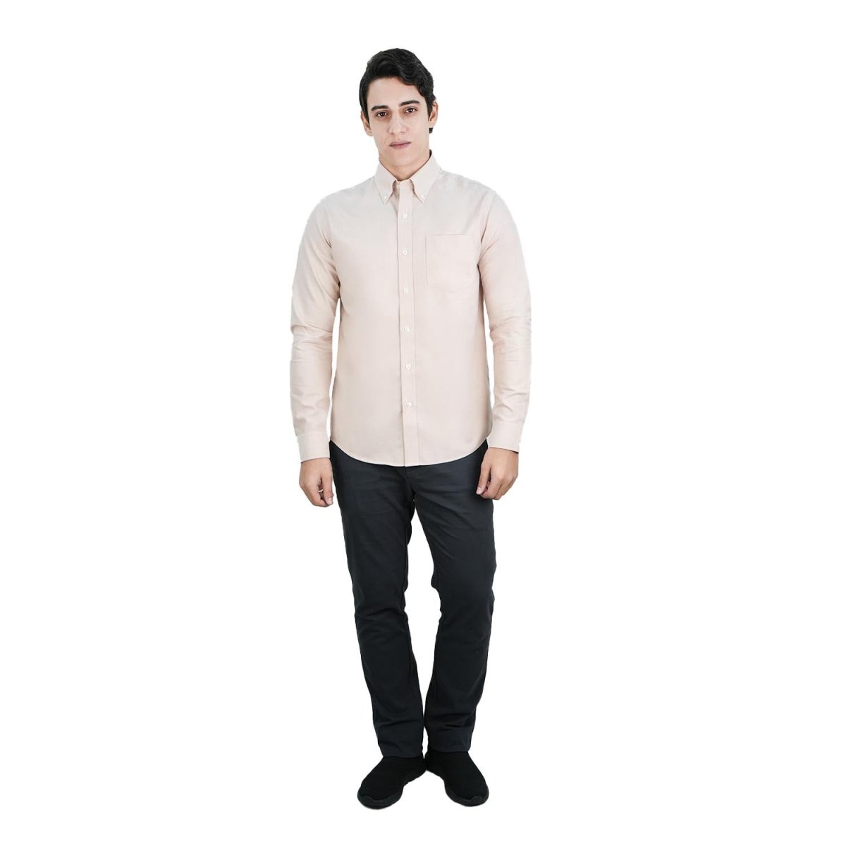 Men's Wrinkle - Free Cotton Oxford Long Sleeve Shirt - Giordano
