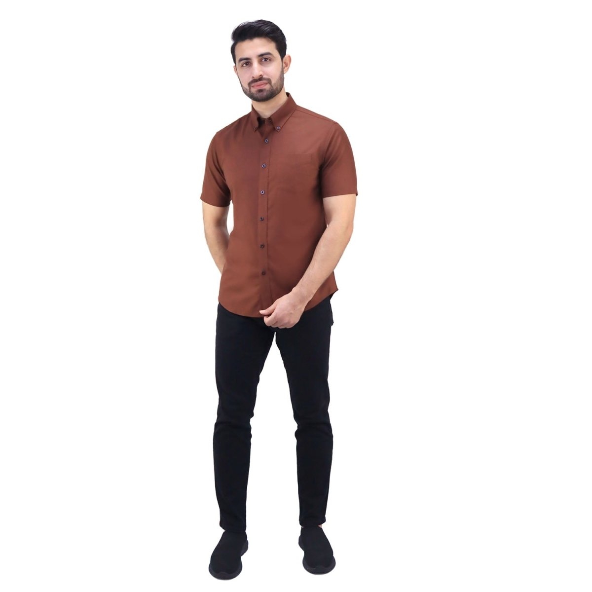 Men's Wrinkle Free Cotton Oxford Short Sleeve Shirt - Giordano