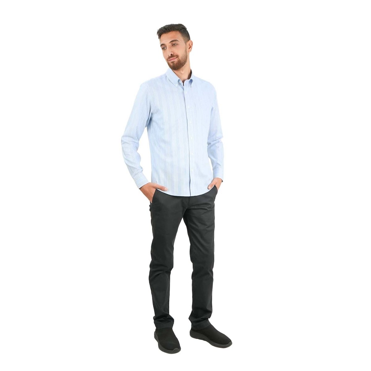 Men's Wrinkle - Free Long Sleeve Cotton Oxford Shirt - Giordano