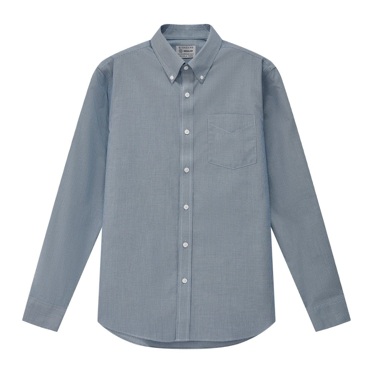 Men's Wrinkle - Free Long Sleeve Cotton Oxford Shirt - Giordano