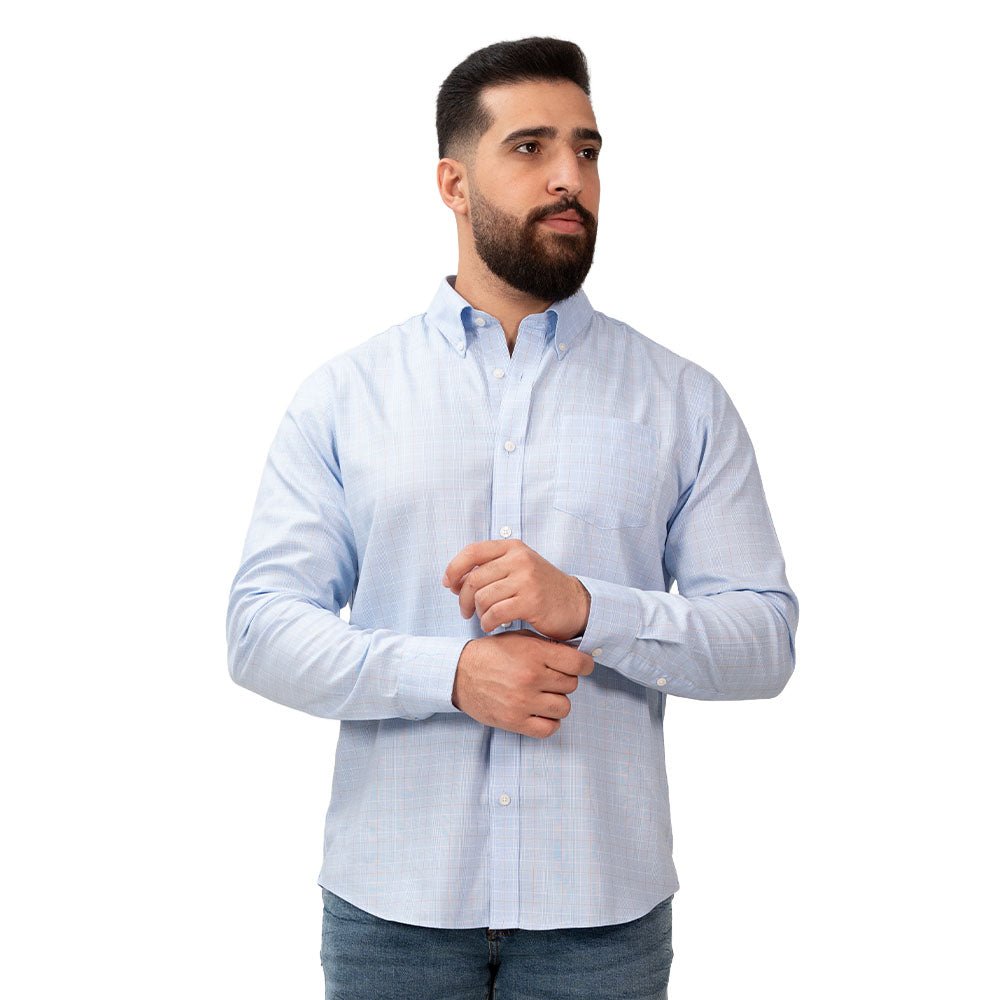 Giordano Men's Wrinkle-Free Long Sleeve Cotton Oxford Shirt