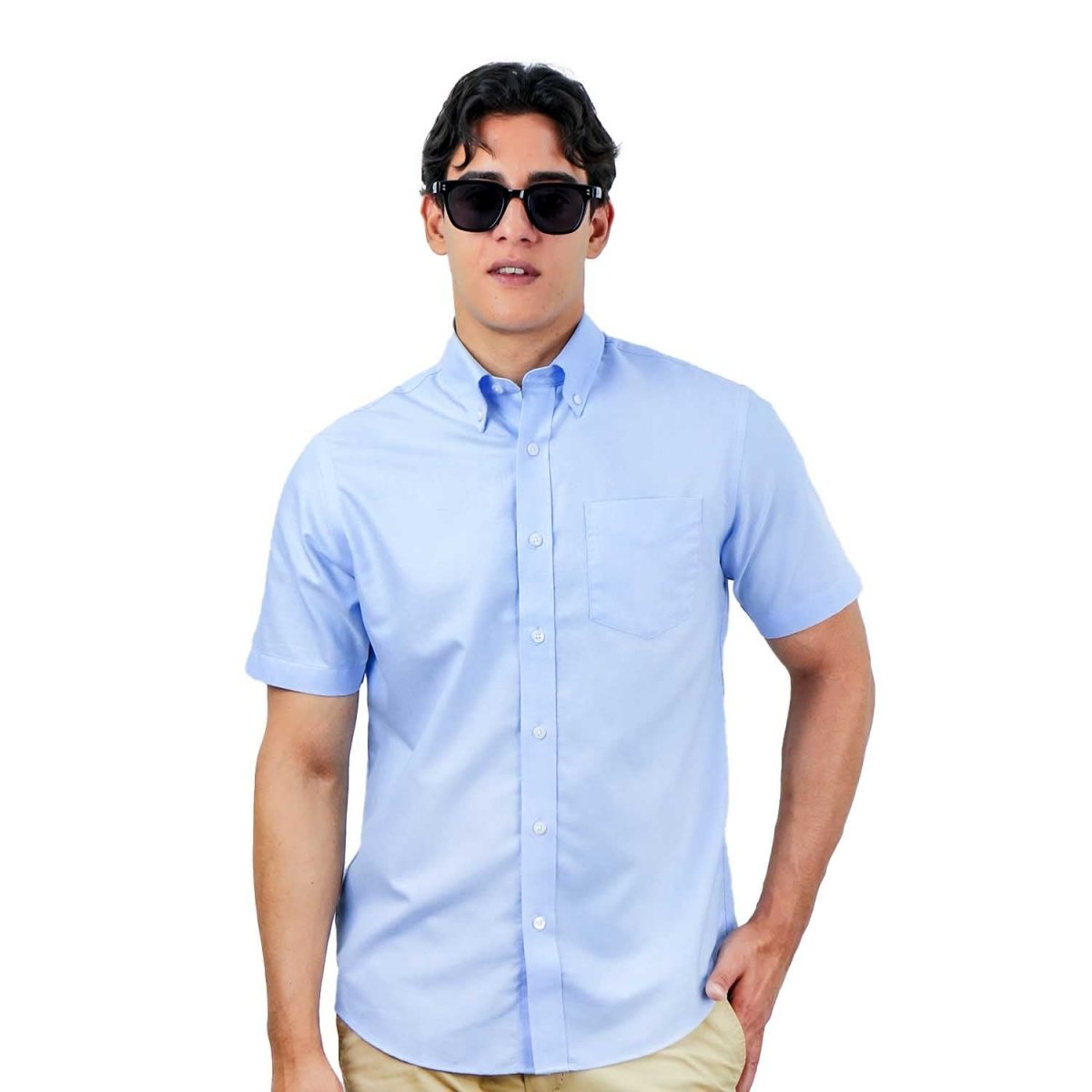 Men's Wrinkle - Free Short Sleeve Cotton Oxford Shirt S - Shop Giordano