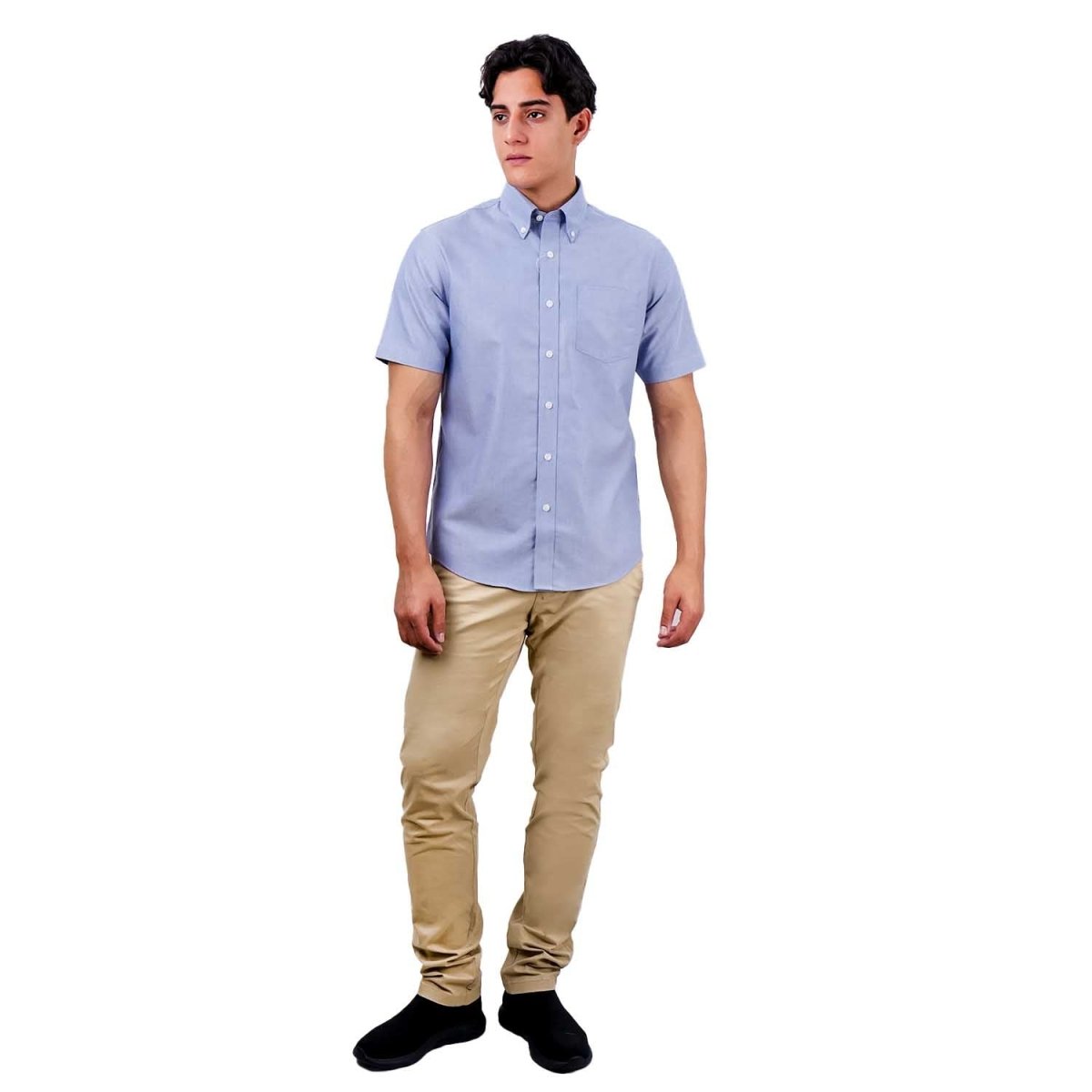 Men's Wrinkle - Free Short Sleeve Cotton Oxford Shirt - Giordano