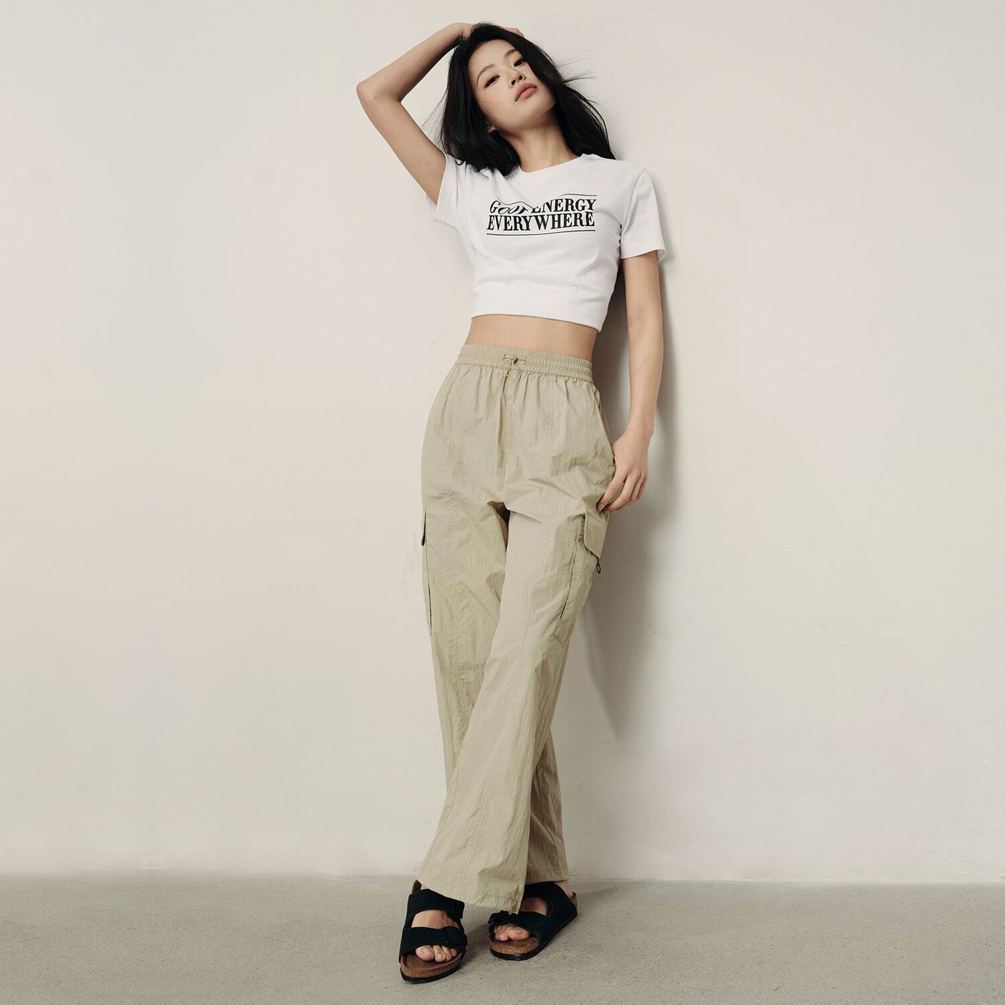 Women's Cropped Nylon Pants | Korea Collection