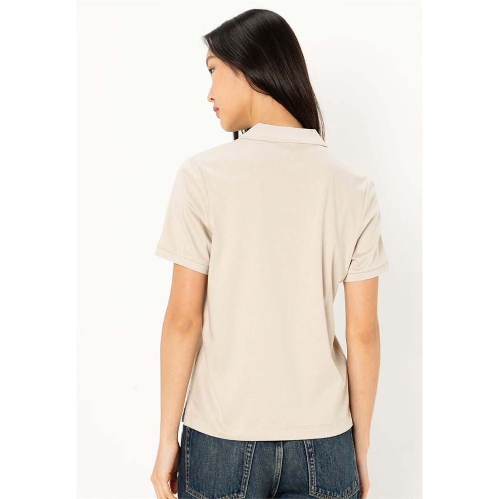 Women Cotton Interlock Liquid Touch Polo - Giordano