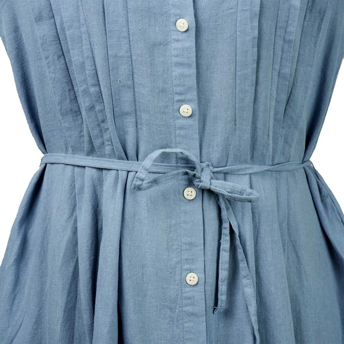 Women Linen - Cotton Poplin Belted Shirt Dress - Comfort Fit - Giordano