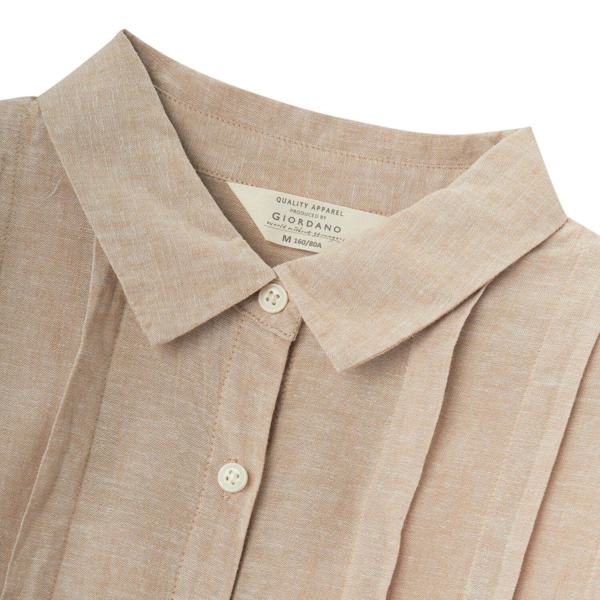 Women Linen - Cotton Poplin Belted Shirt Dress - Comfort Fit - Giordano