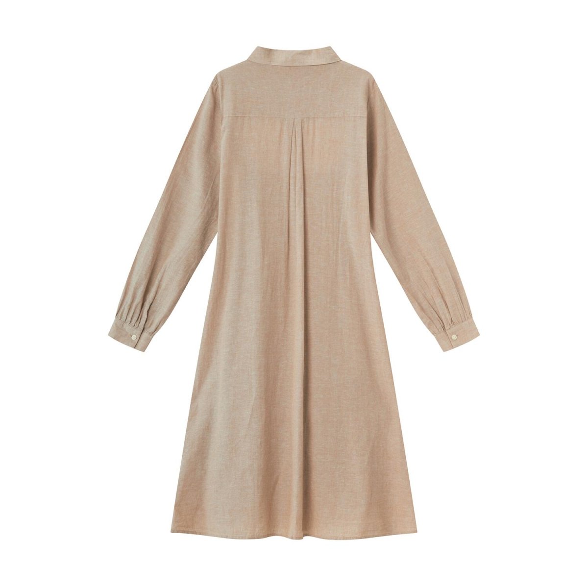 Women Linen - Cotton Poplin Belted Shirt Dress - Comfort Fit - Giordano
