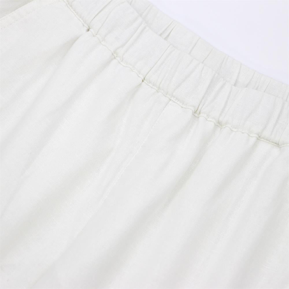 Women Linen - Cotton Tapered Pants - Elastic Waist, Mid - Rise Comfort - Giordano