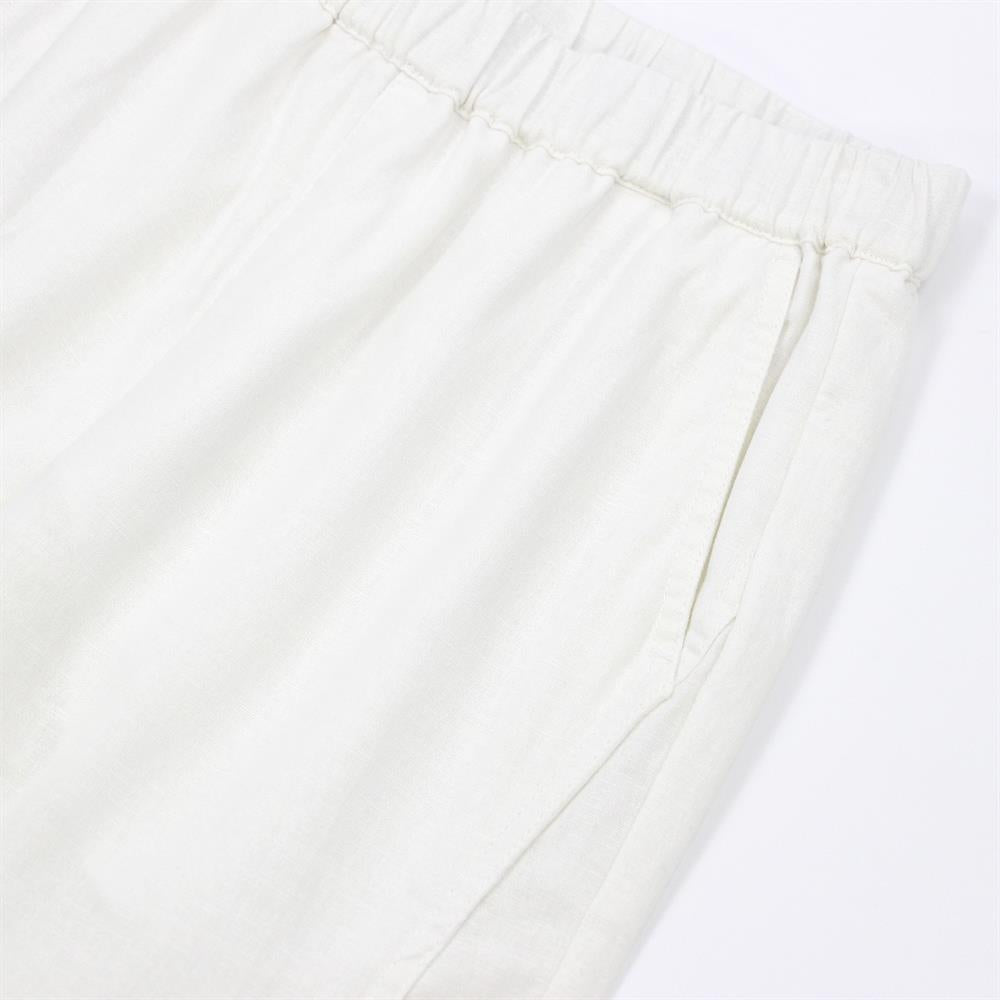 Women Linen - Cotton Tapered Pants - Elastic Waist, Mid - Rise Comfort - Giordano