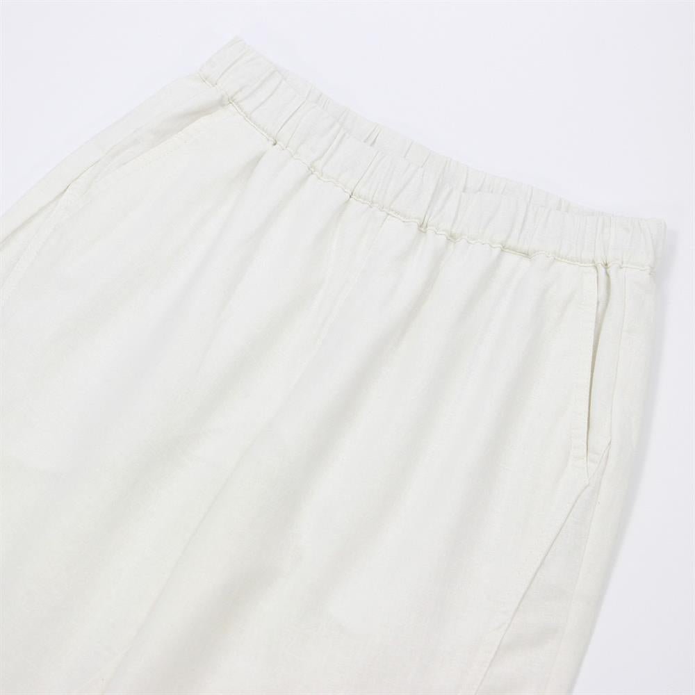 Women Linen - Cotton Tapered Pants - Elastic Waist, Mid - Rise Comfort - Giordano