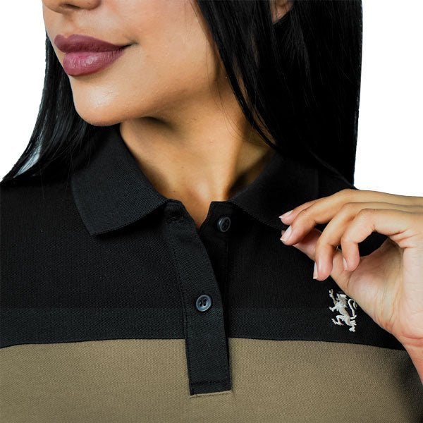 Women's Bold Embroidery Cotton Pique Polo - Slim Fit, Short Sleeve - Giordano