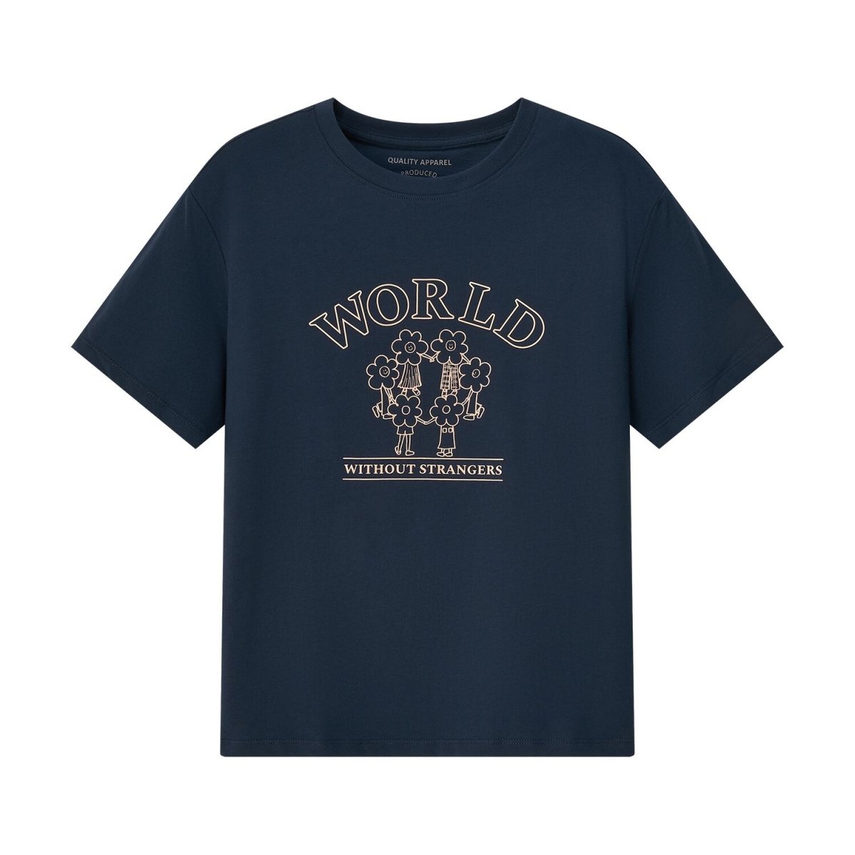 Women's Boyfriend Fit Cotton Jersey Crew Neck Wws Print Tee - Giordano