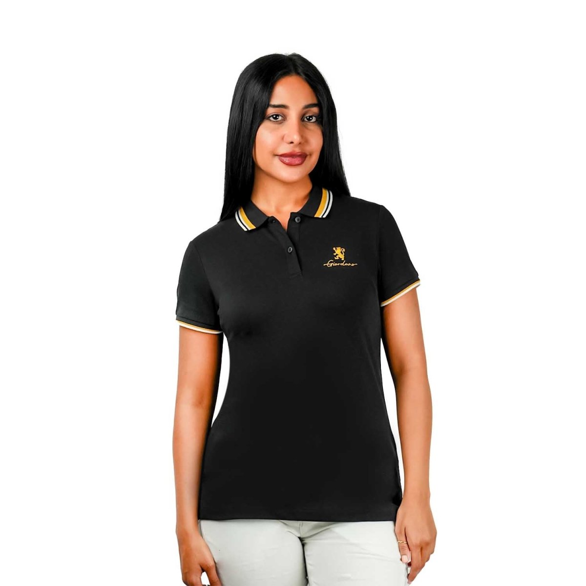 Women's Classic Cotton Pique Polo - Slim Fit, Embroidered Detail - Giordano