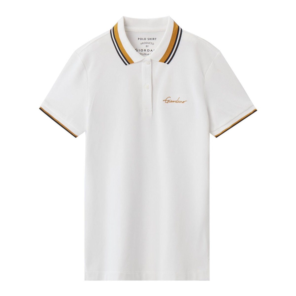 Women's Classic Cotton Pique Polo - Slim Fit, Embroidered Detail - Giordano