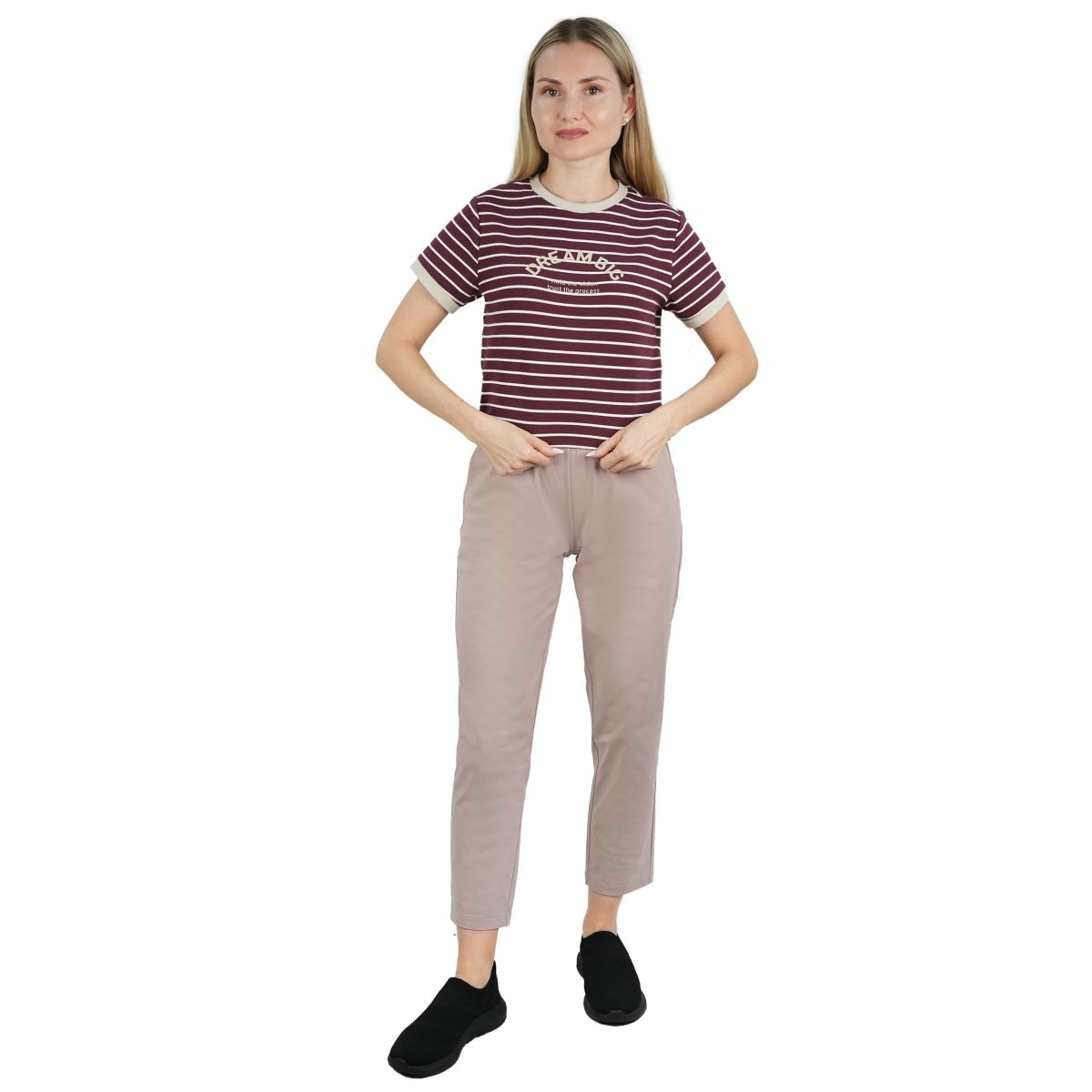 Women’S Comfort Fit Striped Crew Neck T-Shirt - Giordano