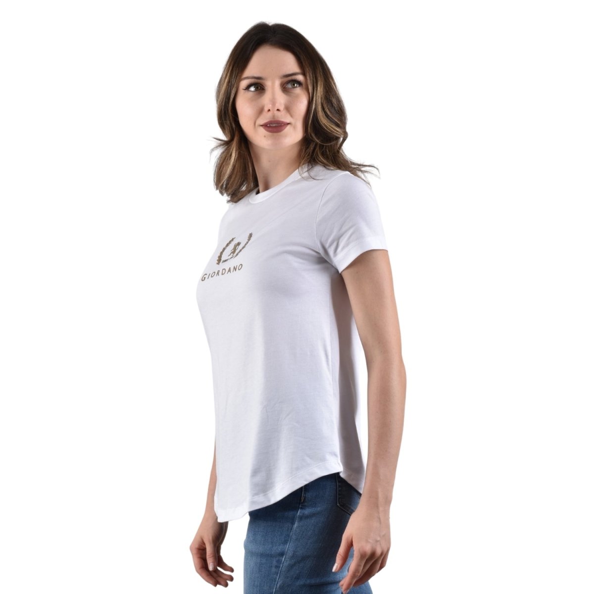 Women's Cotton Jersey Crew Neck Logo Print Tee - Giordano