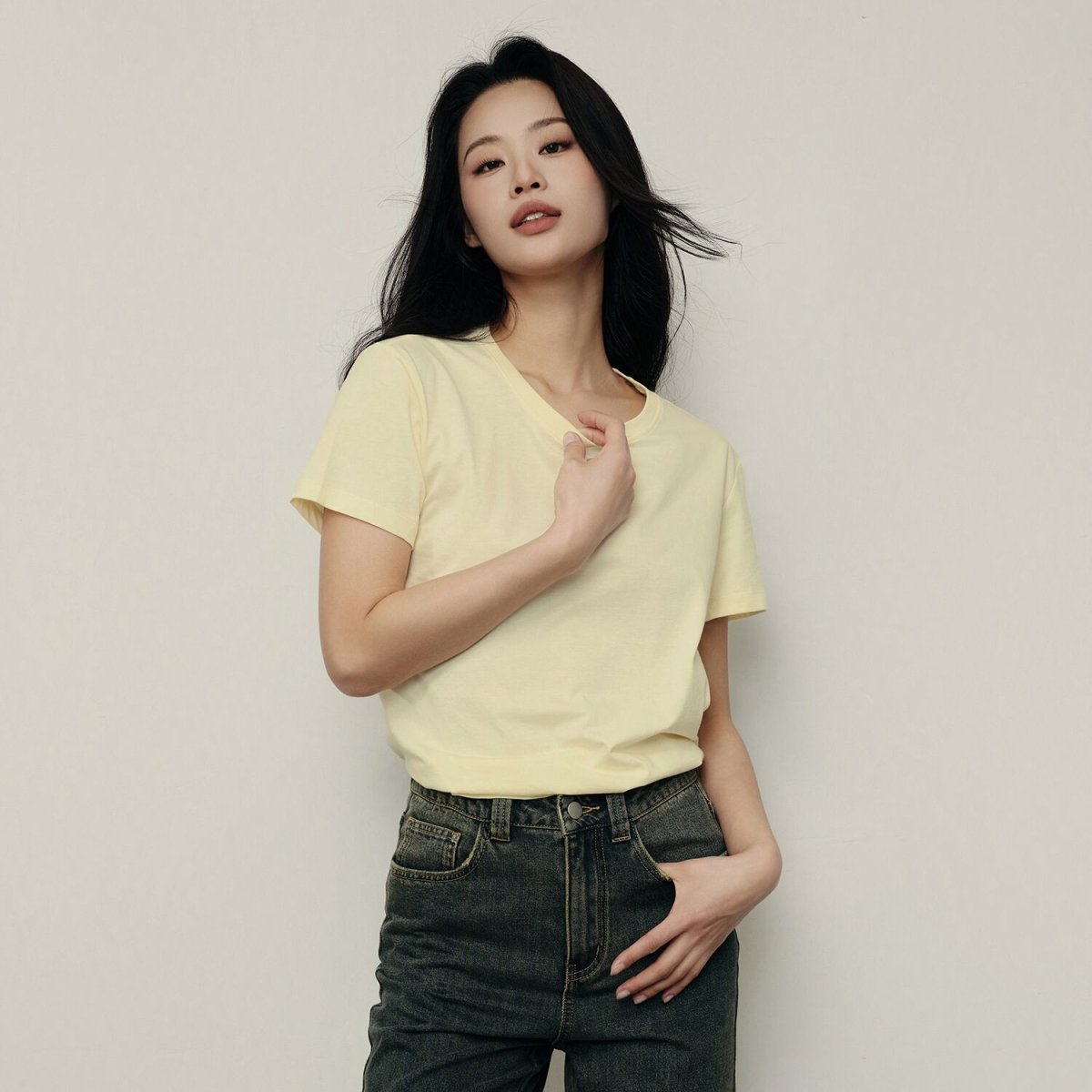 Women's Cotton Jersey Loose Fit Crew Neck Tee | Korea Collection - Giordano