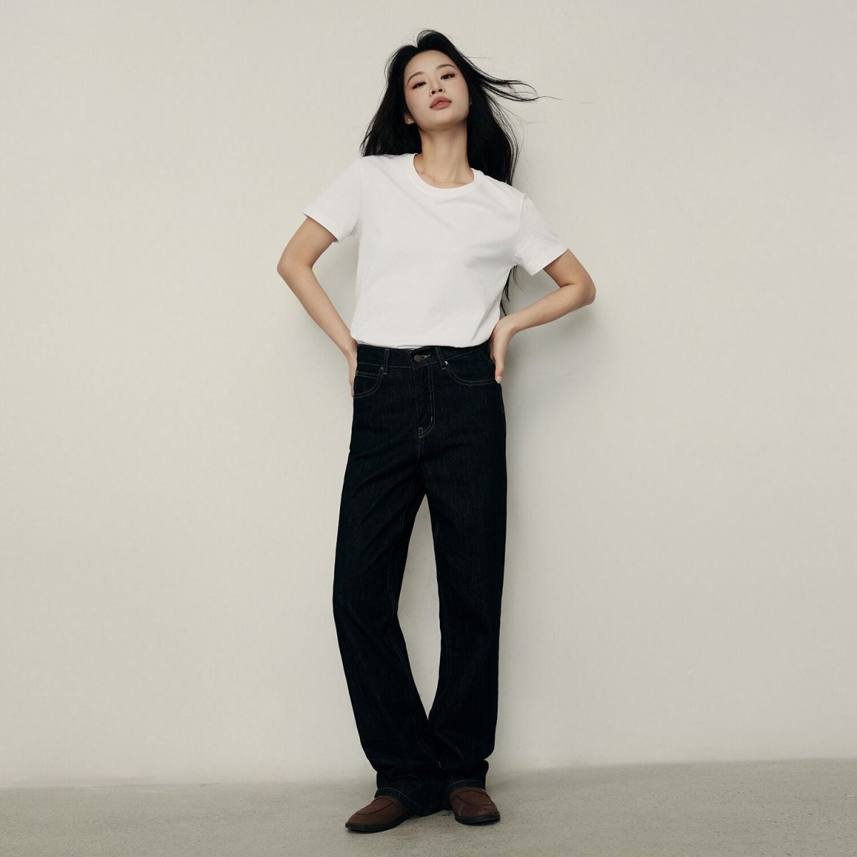 Women's Cotton Jersey Loose Fit Crew Neck Tee | Korea Collection - Giordano