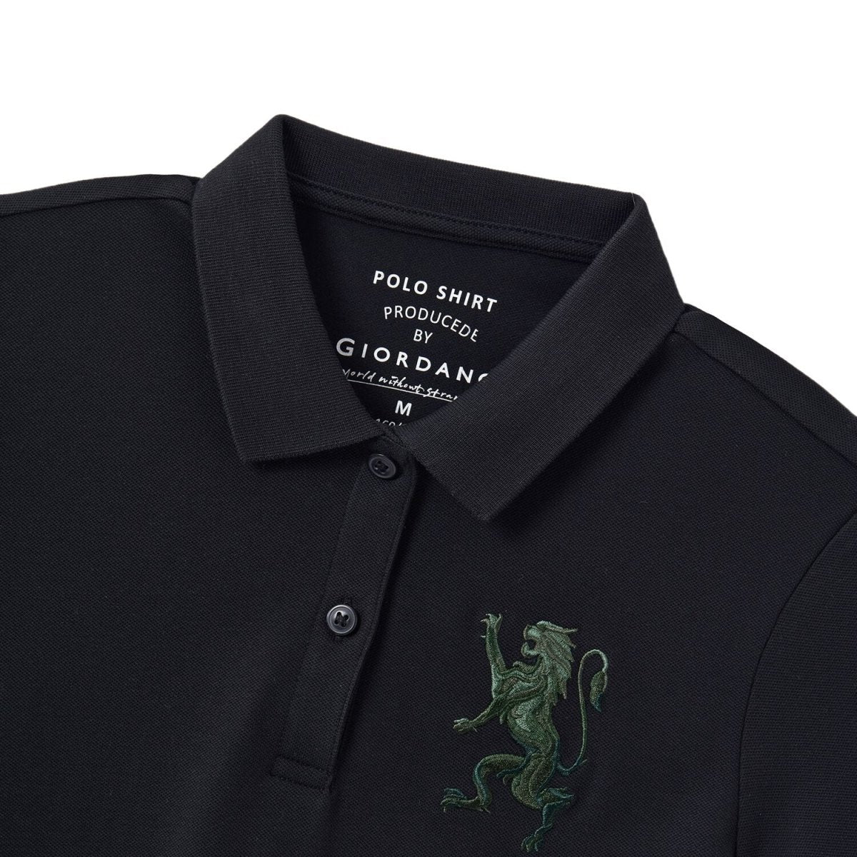Women's Cotton Lycra 3D Lion Embroidery Polo - Giordano