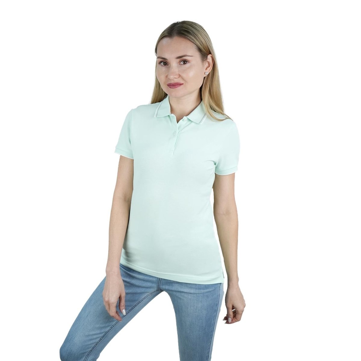 Women's Cotton Lycra Slim Fit Solid Polo - Giordano