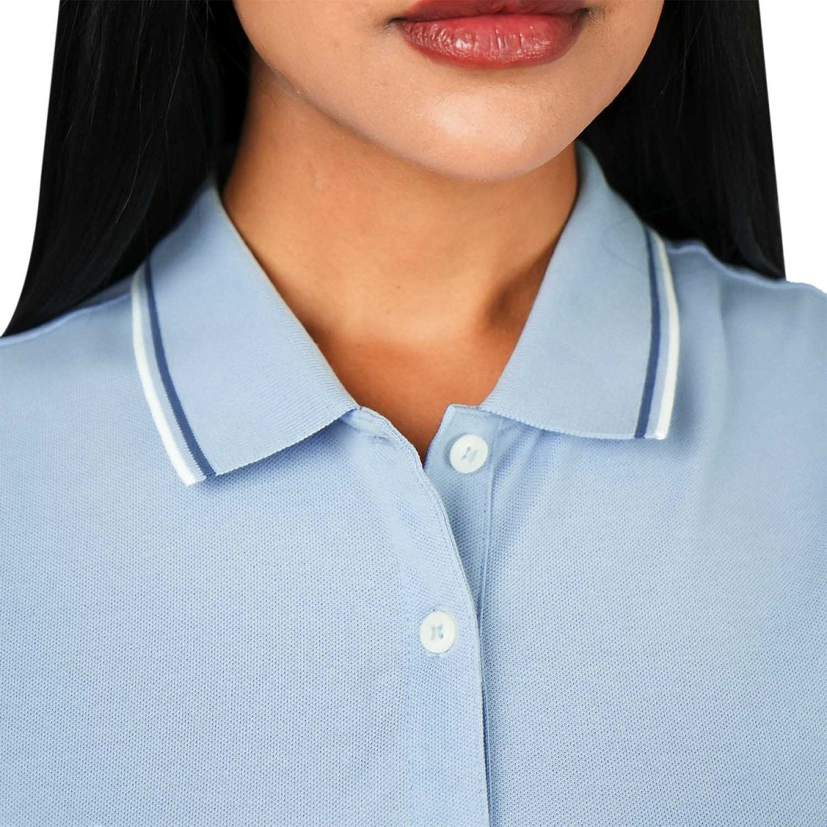 Women's Cotton Lycra Slim Fit Solid Polo - Giordano