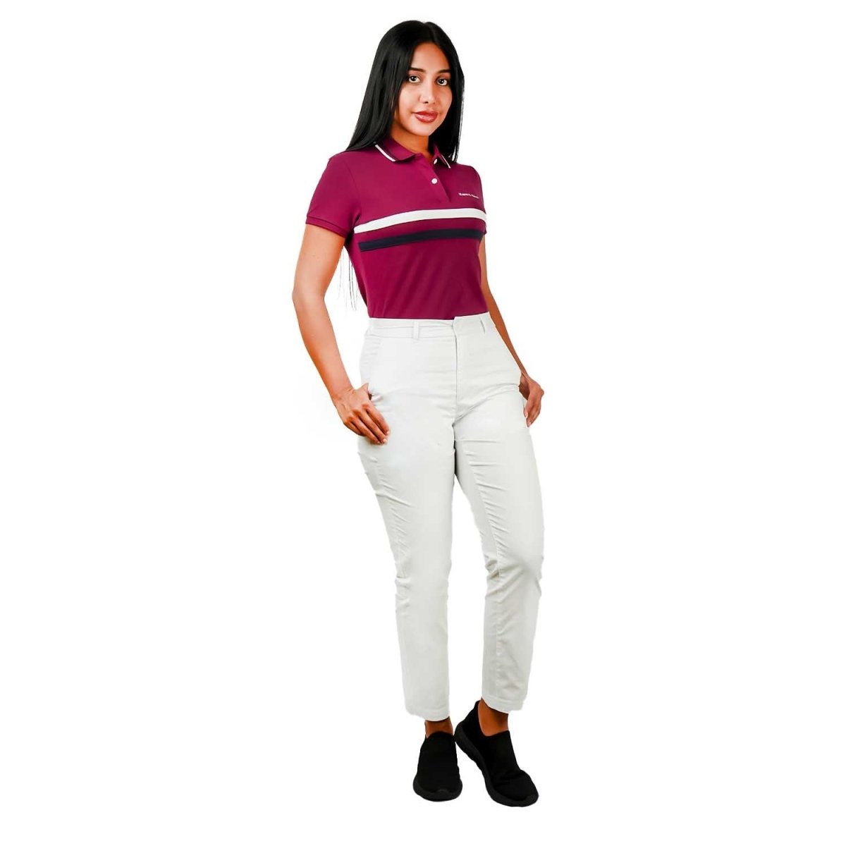 Women's High - Waist Cotton Blend Twill Tapered Pants - Giordano