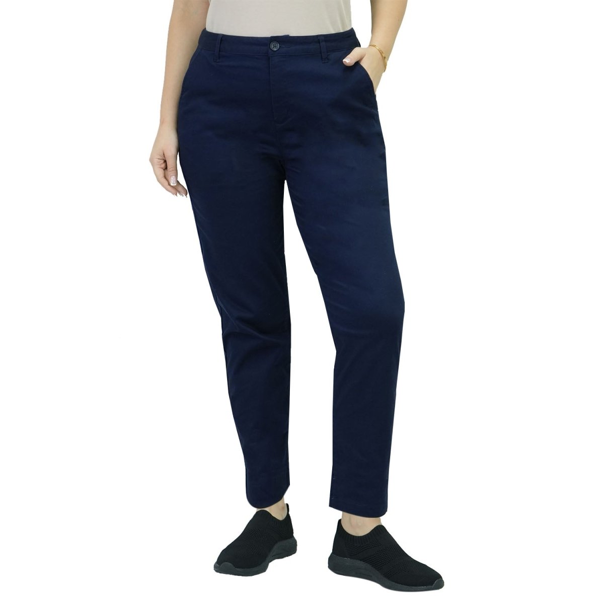 Women's High Waist Khaki Pants Blue Giordano UAE