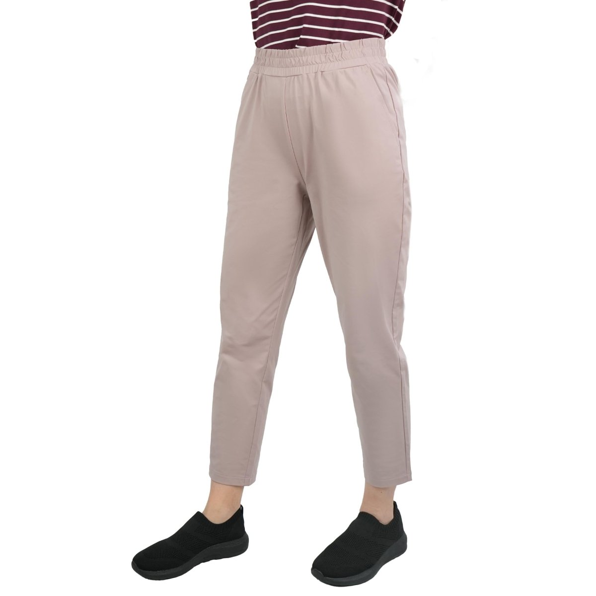 Women's Knit Pants: Interlock Fabric, High Waist, Regular Fit - Giordano