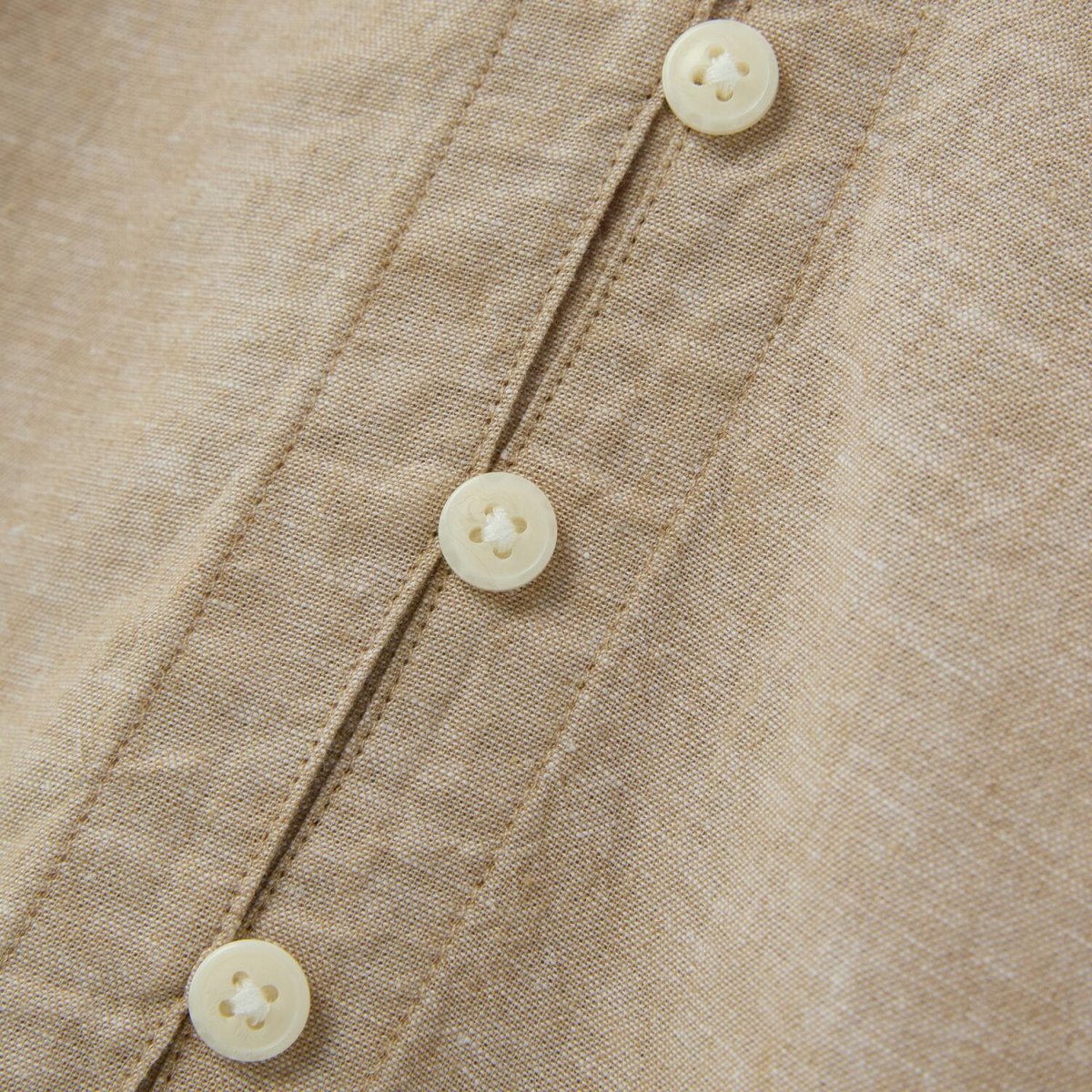 Women's Linen - Cotton Poplin V - Neck Long Sleeve Shirt - Giordano